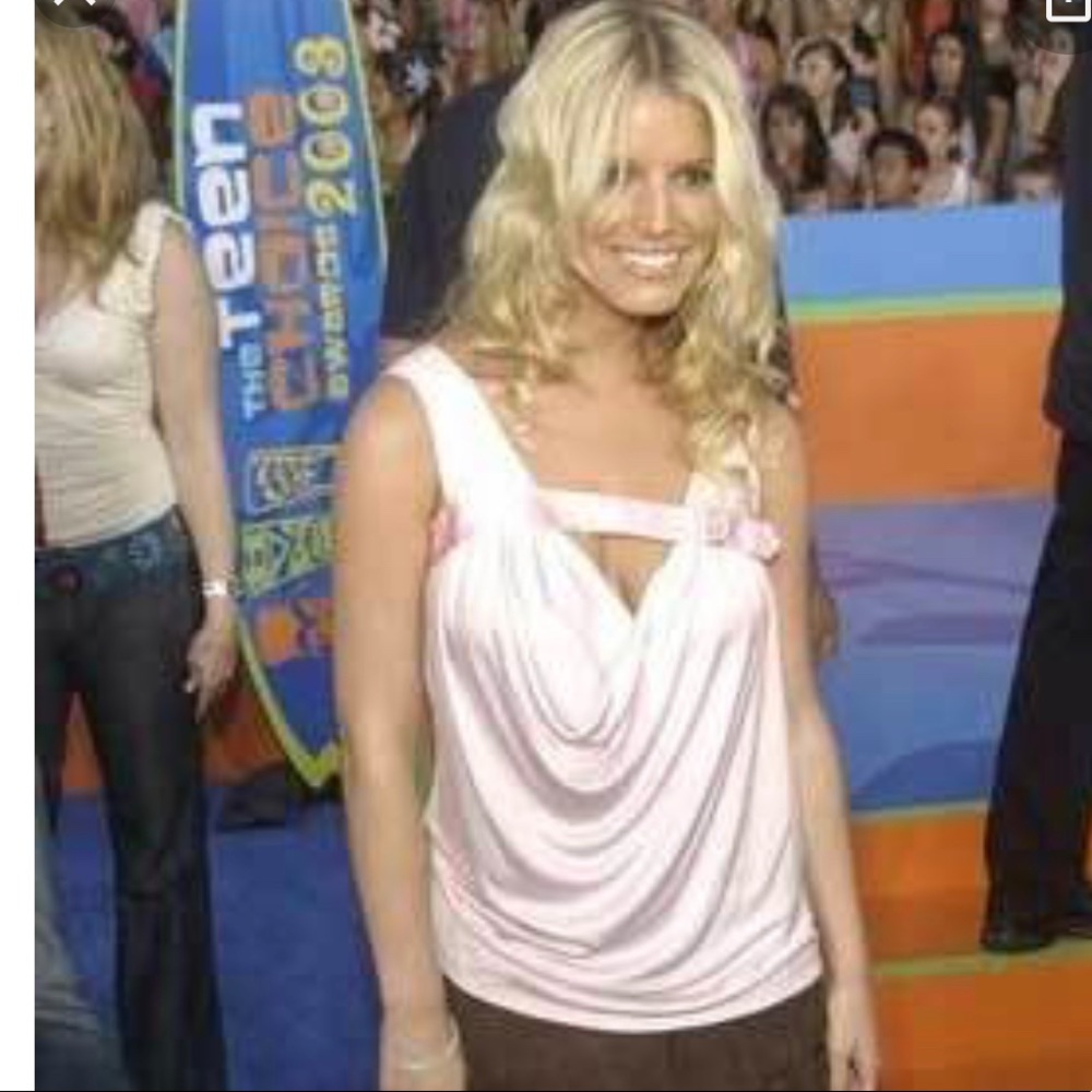 Foley + Corinna pink buckle top as seen on celebrities